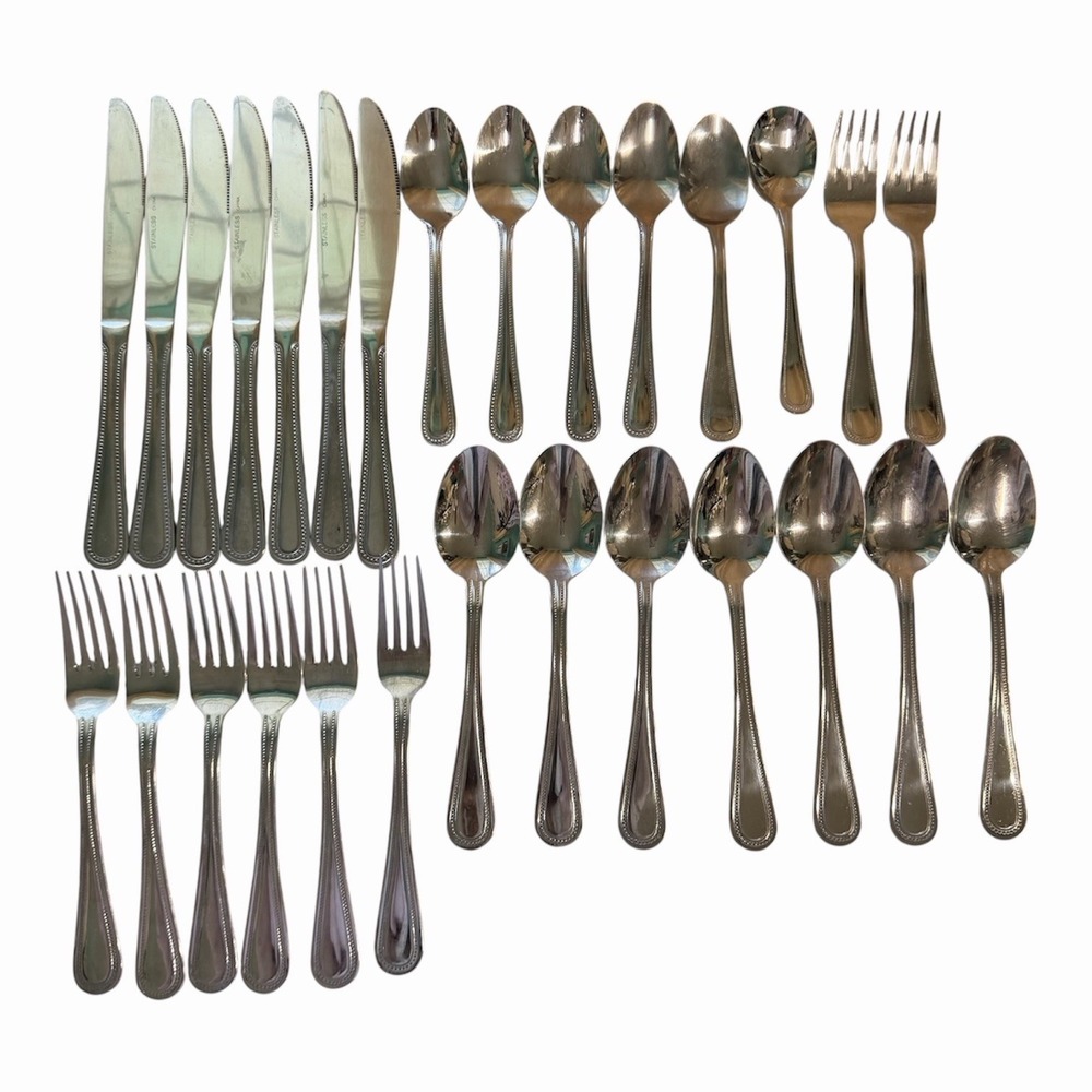 Gibson Bead 18/0 Stainless Flatware Replacement Pcs Set Of 28